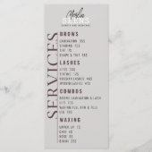 Beauty Salon Treatment Menu Design Menükarte (Vorderseite)