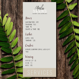 Beauty Salon Treatment Menu Design Menükarte