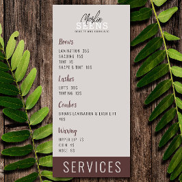 Beauty Salon Treatment Menu Design Menükarte