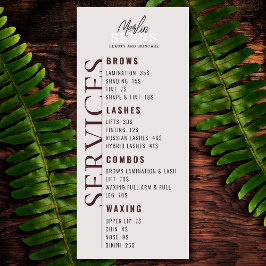 Beauty Salon Treatment Menu Design Menükarte