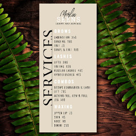 Beauty Salon Treatment Menu Design Menükarte