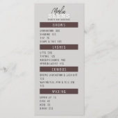 Beauty Salon Treatment Menu Design Menükarte (Vorderseite)