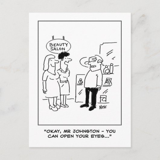 Beauty Salon Überraschung Postkarte (Vorderseite)