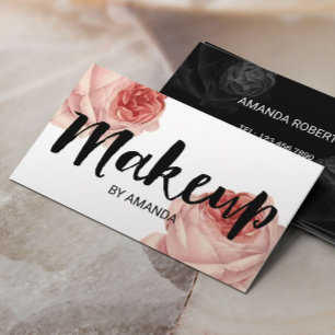 Beauty Salon Vintag Floral Makeup Artist Visitenkarte