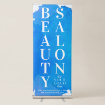 Beauty Salon Wasserfarbe Blaues Schild