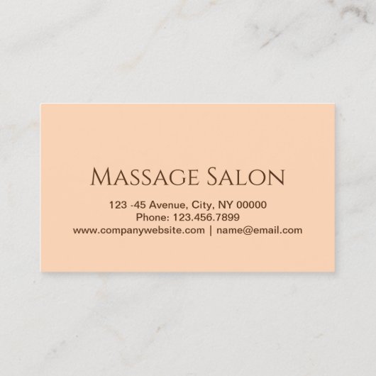 Beauty Salon WELLNESS-CENTER Aromatherapie Massage Visitenkarte (Rückseite)