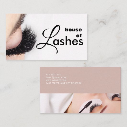 Beauty Salon Wellness-Center Lashes Brows Business Visitenkarte (Vorne/Hinten)