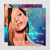 BEAUTY SALON WELLNESS-CENTER Open House Party Mono Einladung (Vorne/Hinten)