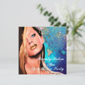 BEAUTY SALON WELLNESS-CENTER Open House Party Mono Einladung (Stehend Vorderseite)