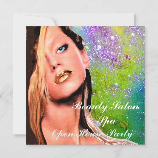 BEAUTY SALON WELLNESS-CENTER Open House Party Mono Einladung (Vorderseite)