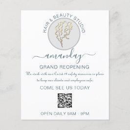 Beauty Salon Wiedereröffnung Logo QR CODE Preis we Flyer