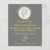 Beauty Salon Wiederöffnungs-Logo QR CODE Preislist Flyer (Hinten)