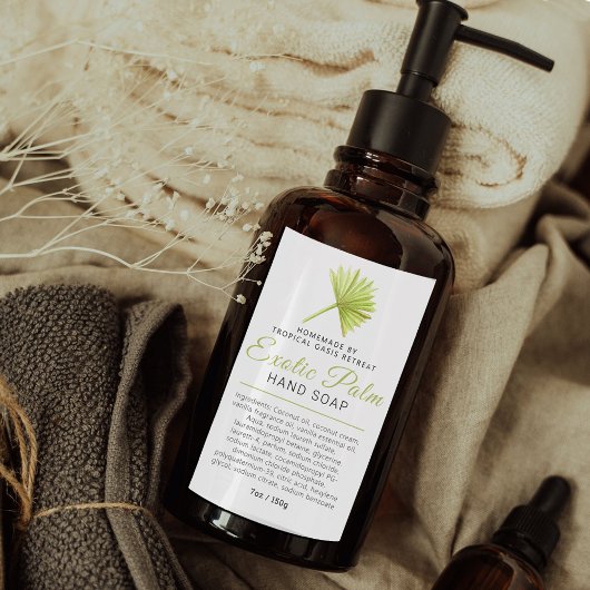 Beauty-Seife-Etikett Tropenpalme-Logo oder kundens Lebensmitteletikett