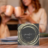 Beauty Shop Couch Gold Grau QR-Logo Quadratische Visitenkarte