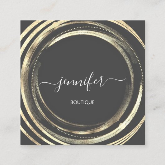 Beauty Shop Couch Gold Grau QR-Logo Quadratische Visitenkarte (Vorderseite)