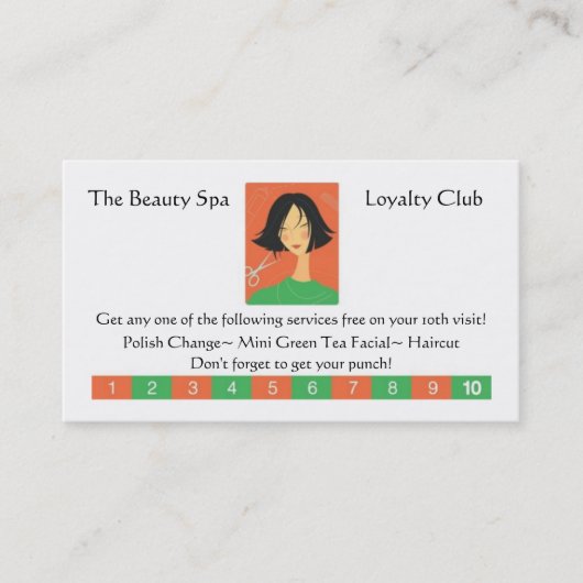 Beauty Shop Loyalty Card Treuekarte (Vorderseite)
