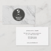 Beauty Shop Marmor Monogram Business Card Visitenkarte (Vorne/Hinten)