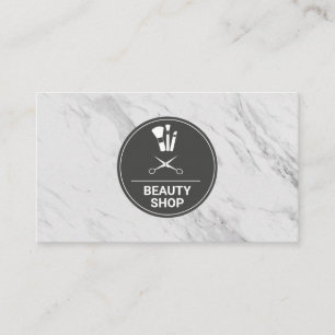Beauty Shop Marmor Monogram Business Card Visitenkarte