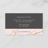 Beauty Shop Pink Luxus Gold Marmor Visitenkarte (Rückseite)