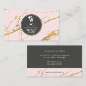 Beauty Shop Pink Luxus Gold Marmor Visitenkarte (Vorne/Hinten)