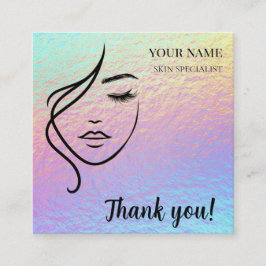 Beauty Skin Care Thank you Card Treuekarte