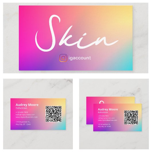 Beauty Skin Esthetician QR Code Visitenkarte