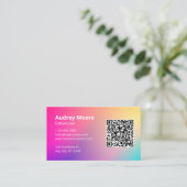 Beauty Skin Esthetician QR Code Visitenkarte (Stehend Vorderseite)