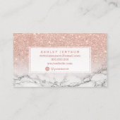 Beauty Skin Typografie Rose Gold Glitzer Marmor Visitenkarte (Rückseite)