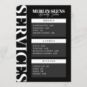 Beauty Skincare Salon Behandlungsmenü Design Schwa Menükarte (Vorderseite)