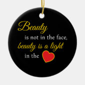 Beauty Slogan Keramik Ornament (Vorne)