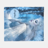 Beauty Snow Queen im Winter Wonderland gefroren Fleecedecke (Vorderseite (Horizontal))