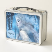 Beauty Snow Queen im Winter Wonderland gefroren Metall Brotdose (Rückseite)
