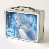 Beauty Snow Queen im Winter Wonderland gefroren Metall Brotdose (Vorderseite)