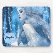 Beauty Snow Queen im Winter Wonderland gefroren Mousepad (Vorne)