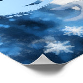 Beauty Snow Queen im Winter Wonderland gefroren Poster (Ecke)