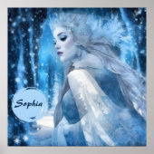 Beauty Snow Queen im Winter Wonderland gefroren Poster (Vorne)