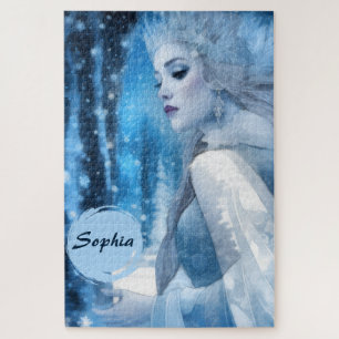 Beauty Snow Queen im Winter Wonderland gefroren Puzzle