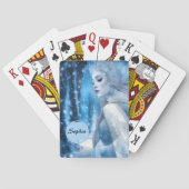Beauty Snow Queen im Winter Wonderland gefroren Spielkarten (Rückseite)