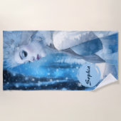 Beauty Snow Queen im Winter Wonderland gefroren Strandtuch (Vorderseite)