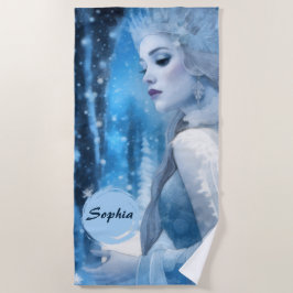 Beauty Snow Queen im Winter Wonderland gefroren Strandtuch