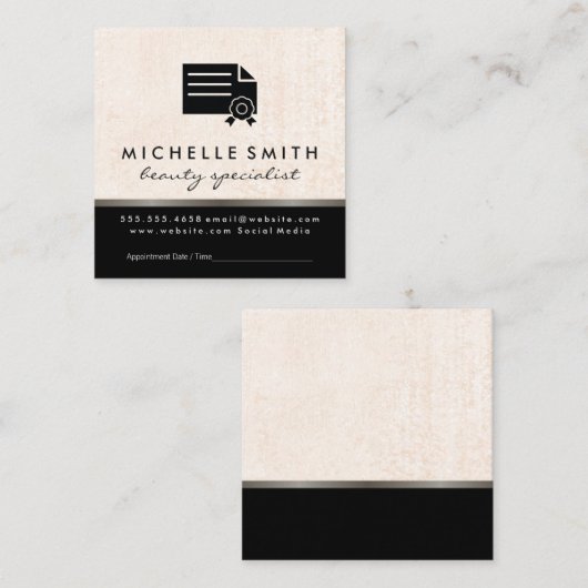 Beauty Specialist Ernennung Terminkarte (Vorne/Hinten)