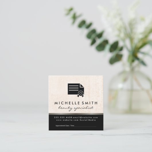Beauty Specialist Ernennung Terminkarte (Stehend Vorderseite)