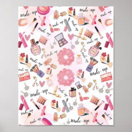"Beauty Station" Make-up-Illustrations-Wandkunst Poster