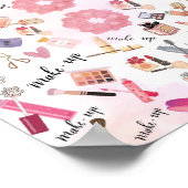 "Beauty Station" Makeup Illustration Wall Art Poster (Ecke)