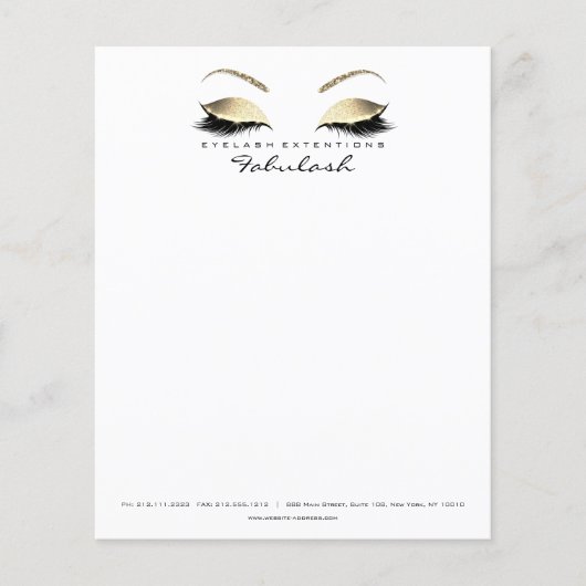 Beauty Studio Lashes Makeup Stylist Eyebrows Flyer (Vorne)