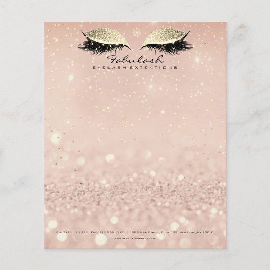 Beauty Studio Lashes Makeup Stylist Gold Blush1 Flyer (Vorne)