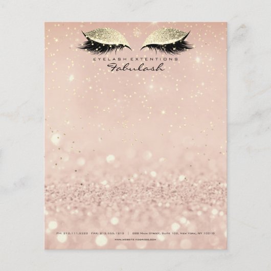 Beauty Studio Lashes Makeup Stylist Gold Blush Flyer (Vorne)