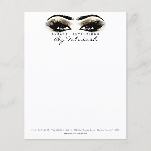 Beauty Studio Lashes Makeup Stylist Gold Eye White Flyer (Vorne)