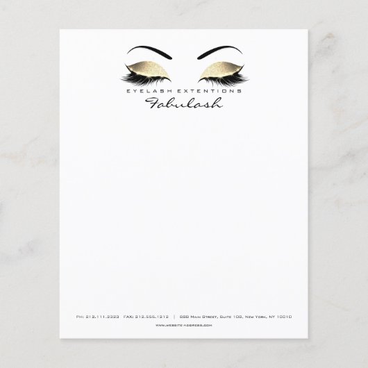 Beauty Studio Lashes Makeup Stylist Letter Head Flyer (Vorne)