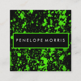 Beauty Stylist: Fett grün und schwarz lackiert Spr Quadratische Visitenkarte